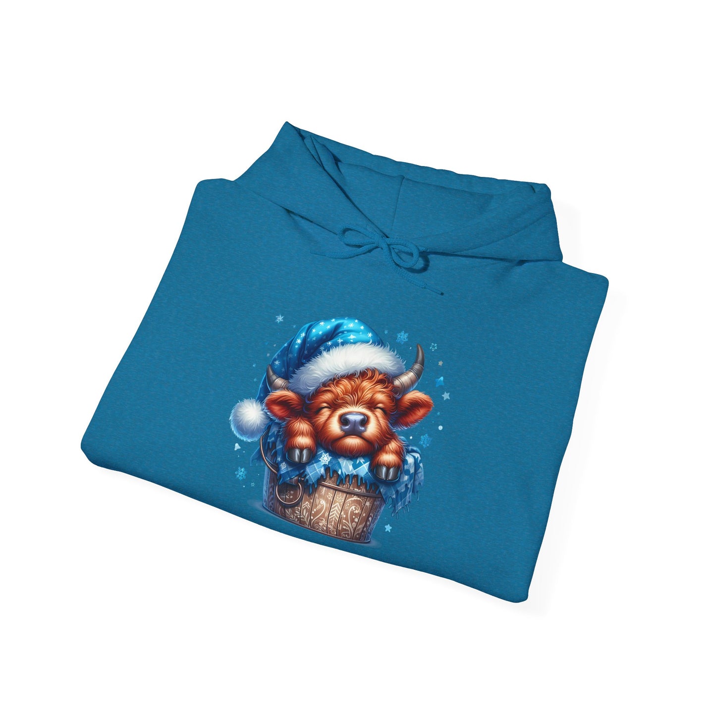 Blue Festive Highland Heavy Blend™ Hooded Sweatshirt