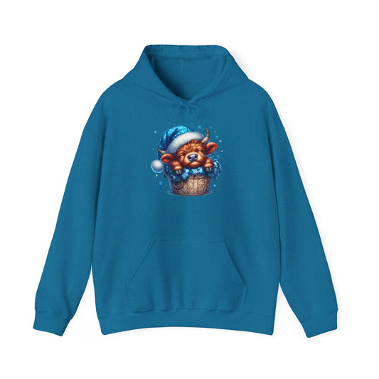 Blue Festive Highland Heavy Blend™ Hooded Sweatshirt