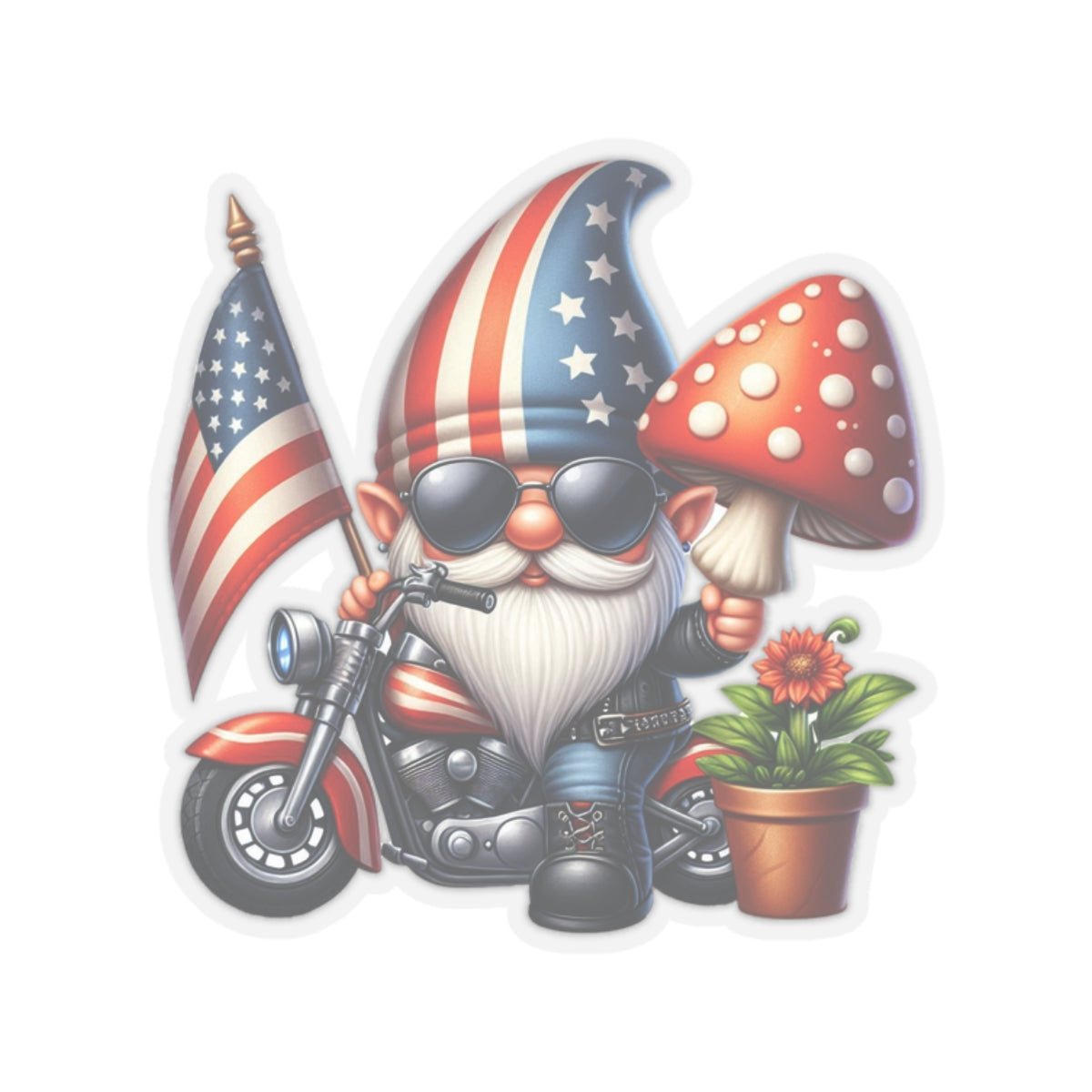 Gnome Biker Stickers